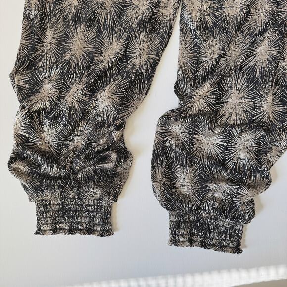 Antik Batik Free People Metallic Silver Pull On Jogger Grace Pants Size XS - Picture 4 of 9